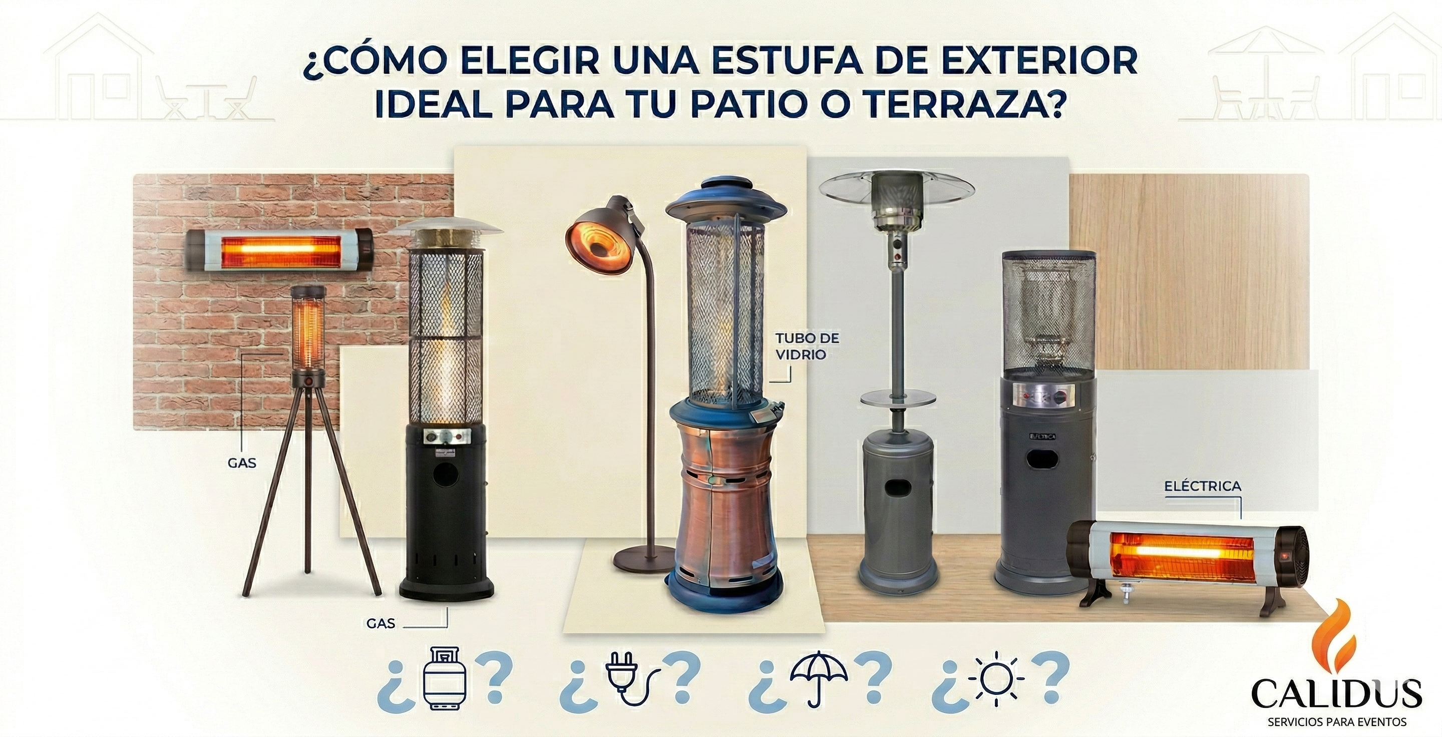 Estufa de exterior en un patio al aire libre