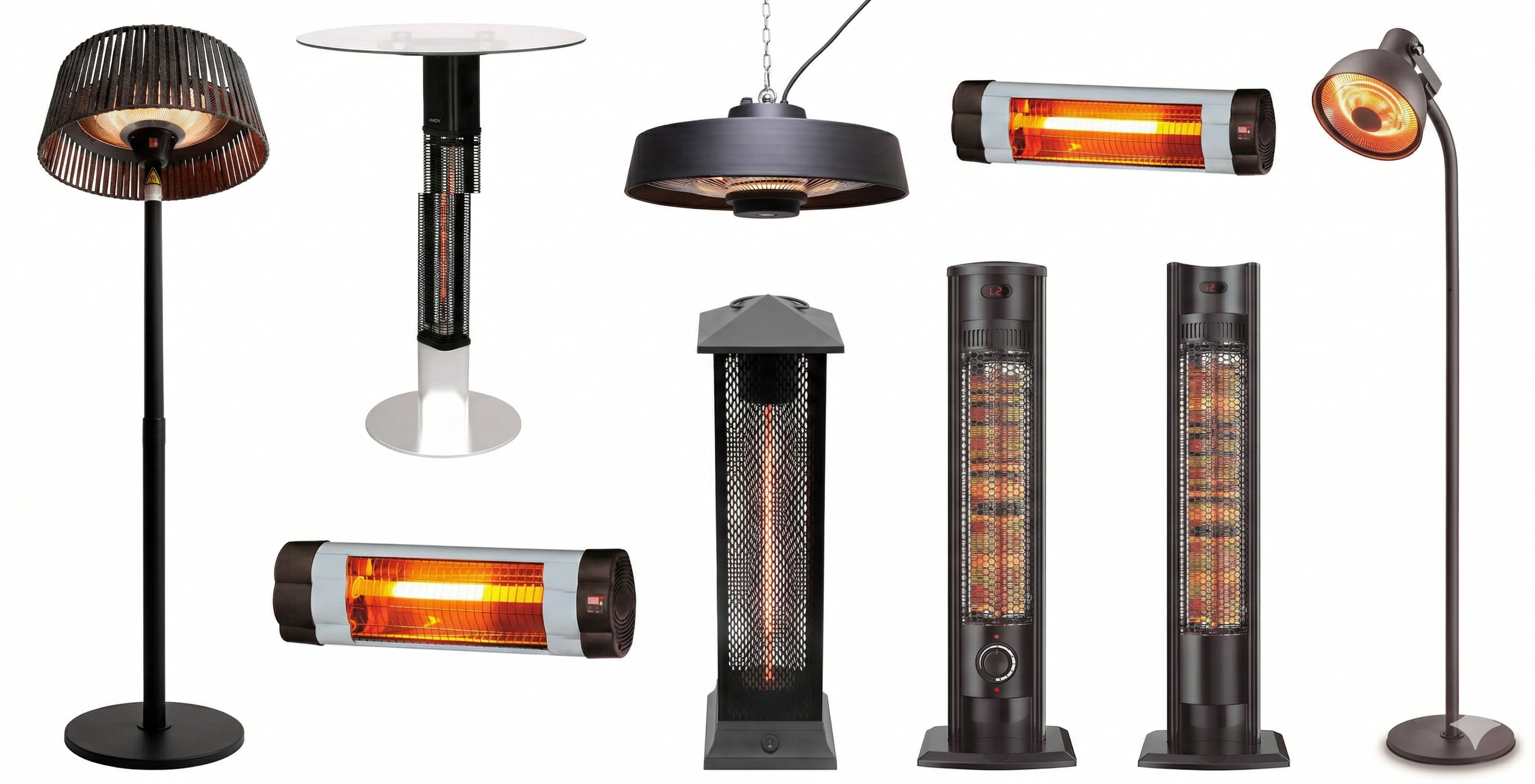 Estufa eléctrica infrarroja de pared instalada en una terraza